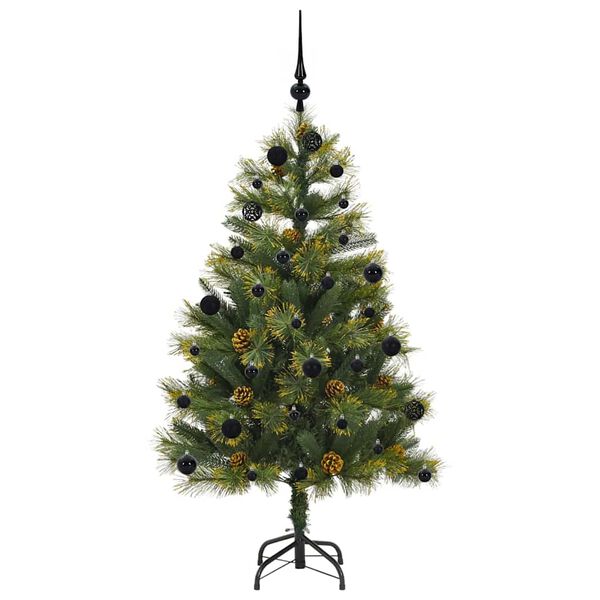vidaXL Artificial Hinged Christmas Tree with Cones Green 150 cm