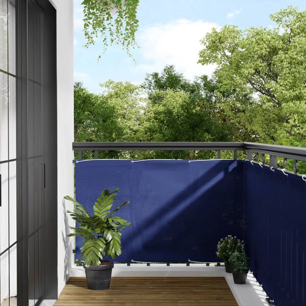 vidaXL Balcony Screen Blue 90x1000 cm 100% Polyester Oxford