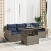 vidaXL 5 Piece Garden Sofa Set with Cushions Grey Poly Rattan Acacia