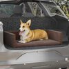 vidaXL Dog Car Boot Brown 90x60 cm Linen Look
