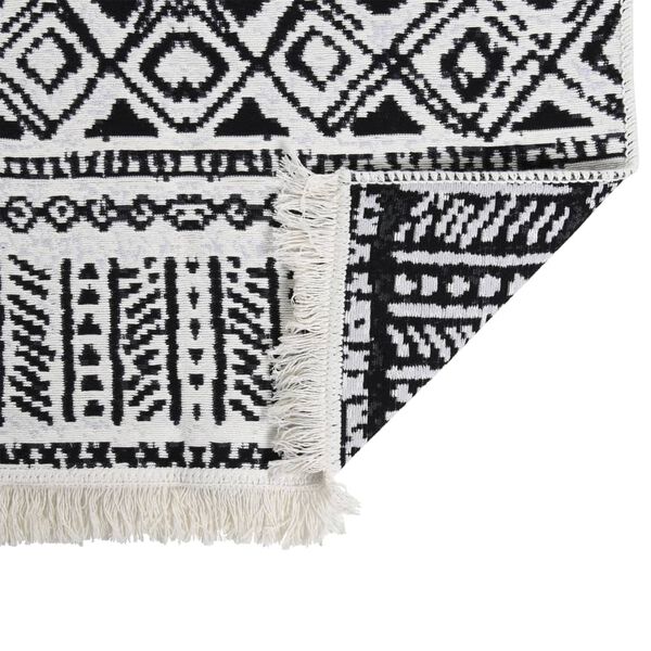 vidaXL Rug Black and White 80x150 cm Cotton