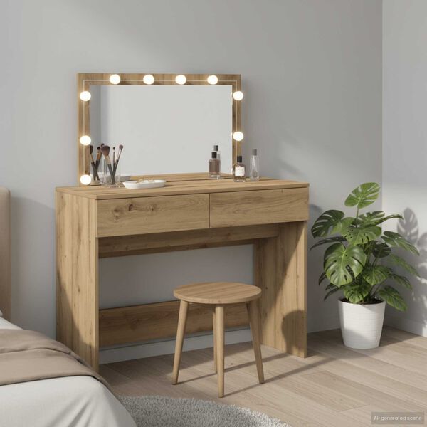 vidaXL Dressing Table Artisan Oak 100 x 40 x 120 cm Engineered Wood