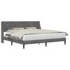 vidaXL Bed Frame with Headboard Dark Grey 180 x 200 cm Velvet