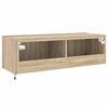 vidaXL TV Wall Cabinet with LED Lights Sonoma Oak 100x35x31 cm