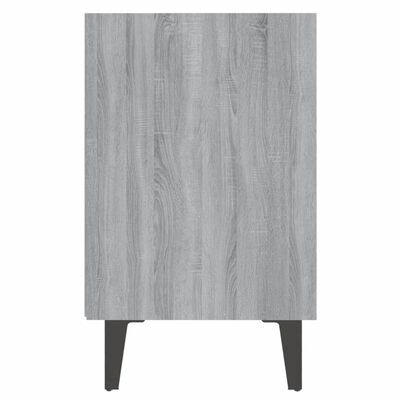 vidaXL Bed Cabinets with Metal Legs 2 pcs Grey Sonoma 40x30x50 cm