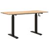 vidaXL Desk with Storage Black and Natural 140 x 60 cm Solid Oak Wood