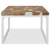 vidaXL Coffee Table Teak Resin 60x60x40 cm White and Brown