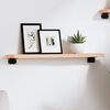 vidaXL Wall Shelf 60x10x2 cm Untreated Solid Wood Oak