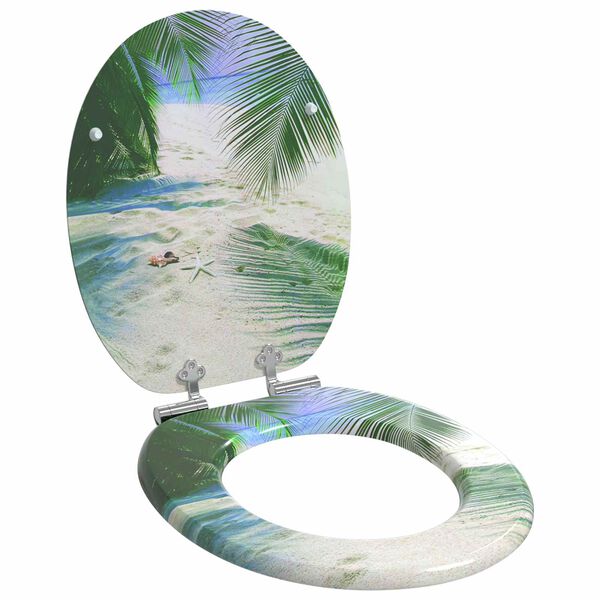 vidaXL Soft-Close Toilet Seat Green 44 x 38 cm MDF board