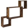vidaXL Wall Shelf Wall-Mounted Smoked Oak 91.5 x 15 x 76 cm