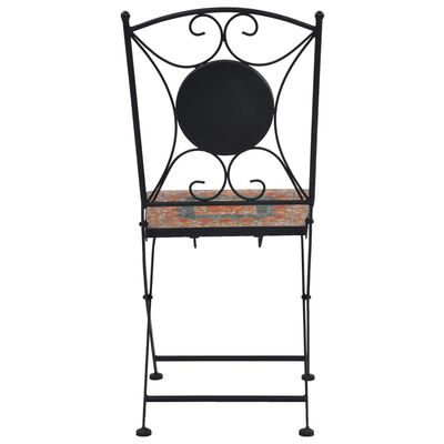 vidaXL Mosaic Bistro Chairs 2 pcs Orange/Grey