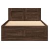 vidaXL Bed Frame with Headboard without Mattress Brown Oak 100x200 cm