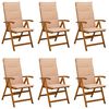 vidaXL Reclining Garden Chairs 6 pcs Natural Solid Acacia Wood
