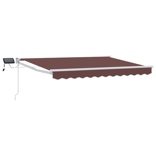 vidaXL Manual Retractable Awning with LEDs Brown 3 x 2.5 m
