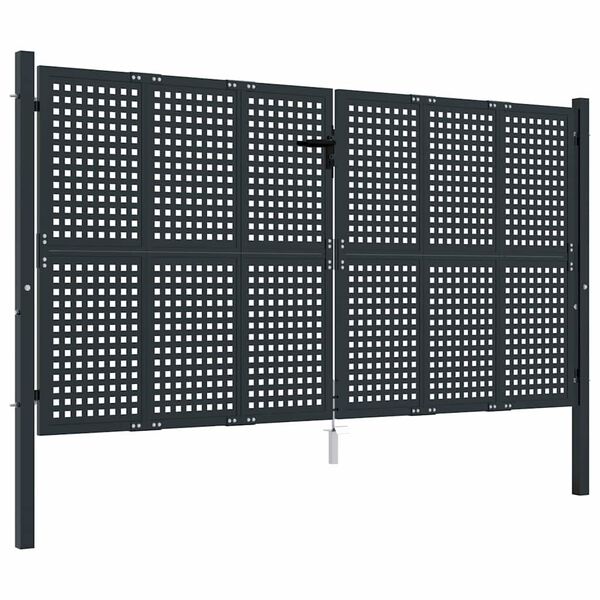 vidaXL Garden Gate Anthracite 300x125 cm Steel