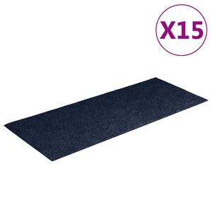 vidaXL Stair Mat | Set of 15 | Blue | Needle-punched fabric (100% polypropylene)