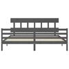 vidaXL Bed Frame without Mattress Grey 200x200 cm Solid Wood