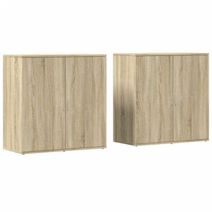 vidaXL Sideboards 2 pcs Sonoma Oak 79x38x80 cm Engineered Wood