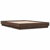 vidaXL Bed Frame with LED without Mattress Brown Oak 150x200 cm King Size