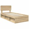 vidaXL Bed Frame with Headboard Sonoma Oak 75 x 190 cm Solid Pine Wood