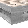 vidaXL Bed Frame with Drawers without Mattress Grey Sonoma 140x200 cm