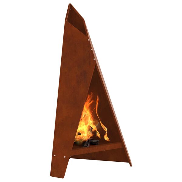 vidaXL Fire Pit Brown 58 x 40 x 100 cm Weathering Steel