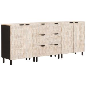 vidaXL Sideboard 3 pcs 60 x 33 x 75 cm Solid Mango Wood