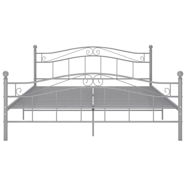 vidaXL Bed Frame without Mattress Grey Metal 180x200 cm Super King