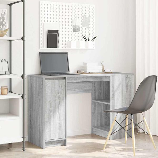 vidaXL Desk Grey Sonoma 120x42x76 cm Engineered Wood