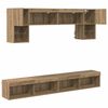 vidaXL TV Wall Units with LED 6 pcs Artisan Oak Engineered Wood