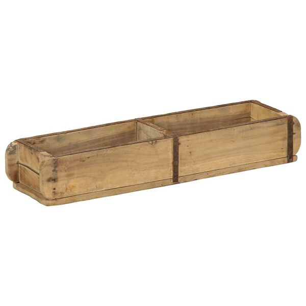 vidaXL Tray with Storage Brown 57 x 15 x 9 cm Solid Reclaim Wood
