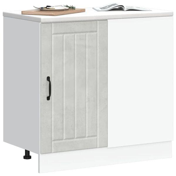 vidaXL Kitchen Base Cabinet "Lucca" High Gloss White Engineered Wood