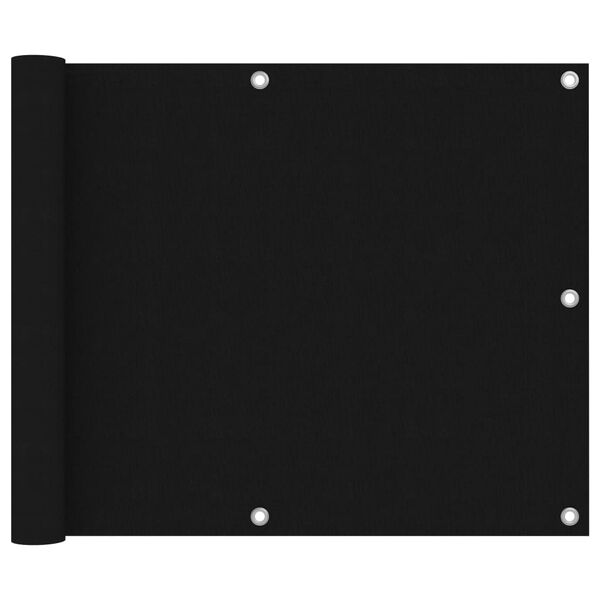 vidaXL Balcony Screen Black 75x300 cm Oxford Fabric