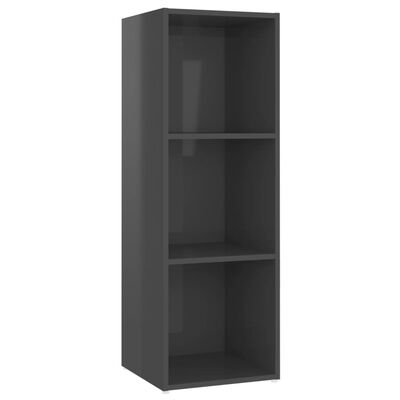 vidaXL TV Cabinets 2 pcs High Gloss Grey 107x35x37 cm Engineered Wood