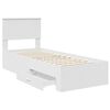 vidaXL Bed Frame White and Silver 75 x 190 cm Engineered Wood