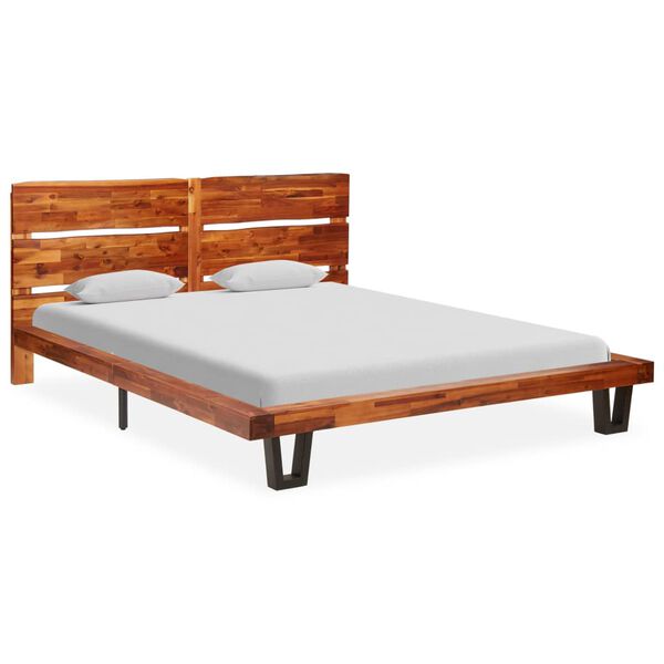 vidaXL Bed Frame with Live Edge without Mattress Solid Acacia Wood 160 cm