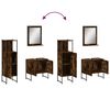 vidaXL 3 Piece Bathroom Cabinet Set Smoked Oak Engineered Wood