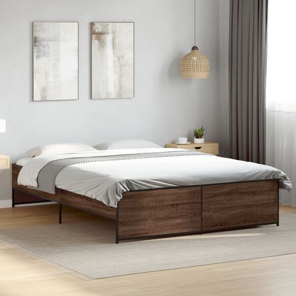 vidaXL Bed Frame without Mattress Brown Oak 160x200 cm