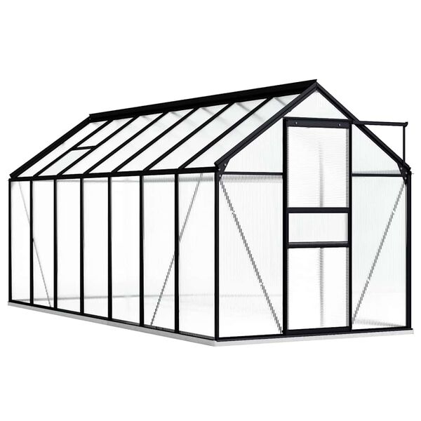 vidaXL Greenhouse with Base Frame Anthracite Aluminium 8.17 m&sup2;