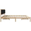 vidaXL Bed Frame with Headboard Black 200 x 200 cm Solid Pine Wood