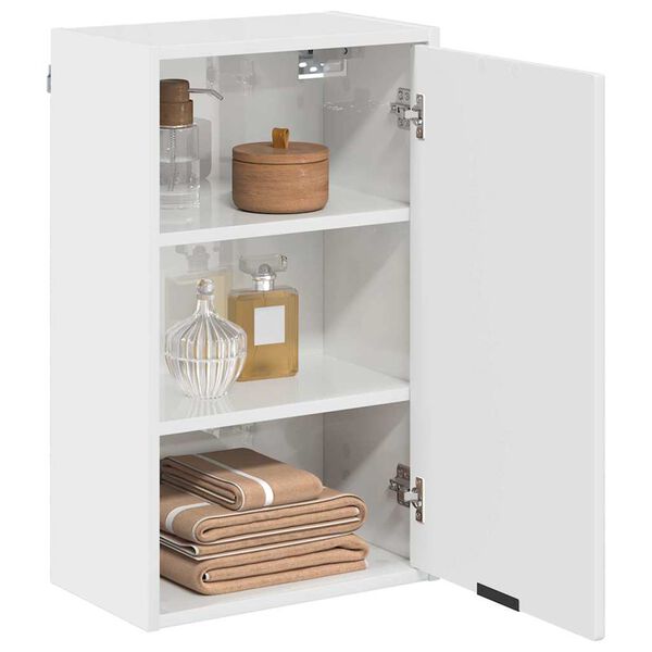 vidaXL Bathroom Cabinet with Door High Gloss White 39 x 23.5 x 65 cm