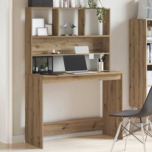 vidaXL Desk with Shelves Artisan Oak 102x45x148 cm Engineered Wood