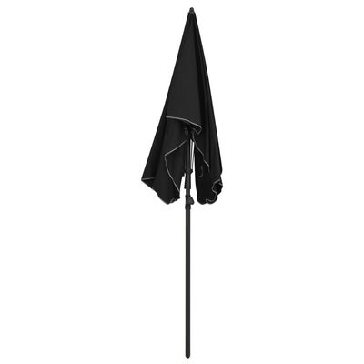 vidaXL Garden Parasol with Pole 200x130 cm Black