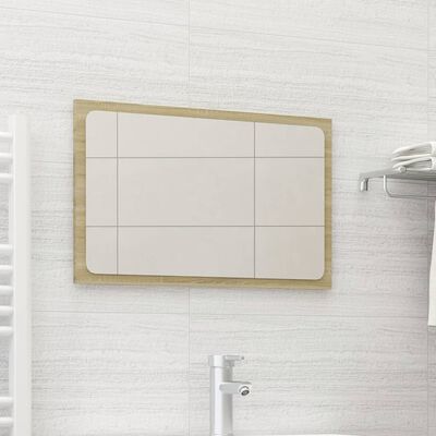 vidaXL Bathroom Mirror Sonoma Oak 60x1.5x37 cm Engineered Wood