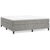 vidaXL Box Spring Bed with Mattress Light Grey 193x203 cm King Velvet