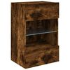 vidaXL TV Wall Cabinet with LED Lights Smoked Oak 40x30x60.5 cm