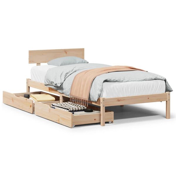 vidaXL Bed Frame without Mattress 90x200 cm Solid Wood Pine