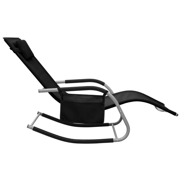 vidaXL Sun Loungers 2 pcs Textilene Black and Grey