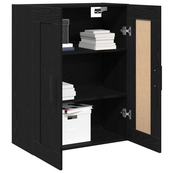 vidaXL Wall-mounted Cabinet Wall-mounted Black Oak 69.5 x 34 x 90 cm