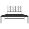 vidaXL Metal Bed Frame without Mattress with Headboard Black 107x203cm